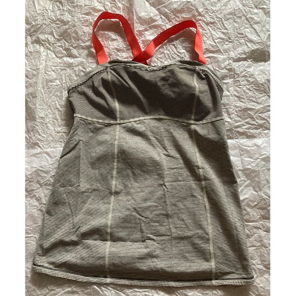 Lululemon Run: Catch Me Tank Tonka Stripe Cashew / Black Add (Rare) 2012 - Picture 1 of 8